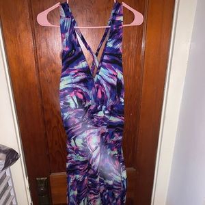 Purple multicolored maxi dress